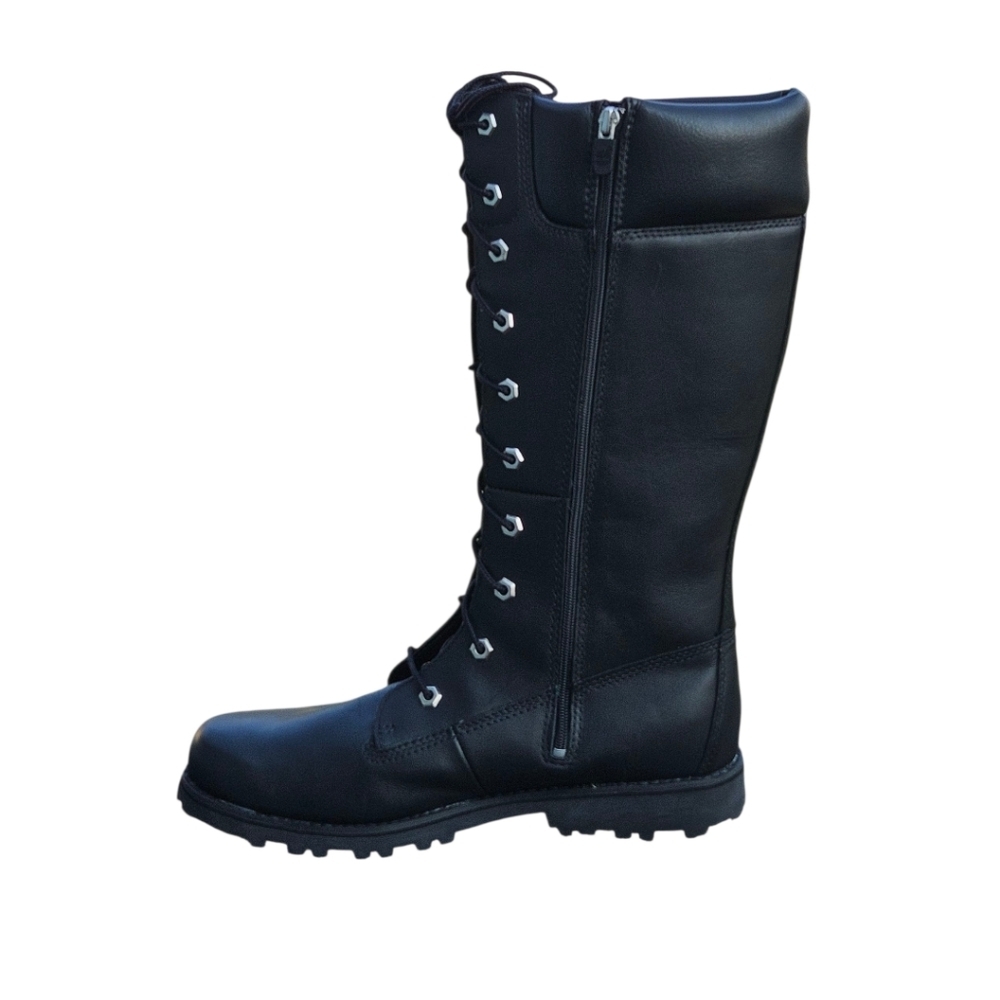 ⭐ Timberland Tall Black Lace-Up Combat Boots – Goth Moto Waterproof 9M & 7M Jr - Picture 7 of 16